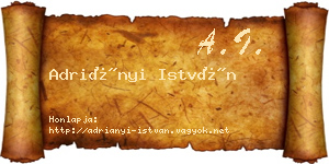 Adriányi István névjegykártya