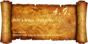 Adriányi István névjegykártya