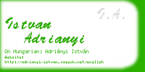 istvan adrianyi business card