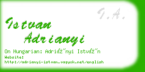 istvan adrianyi business card